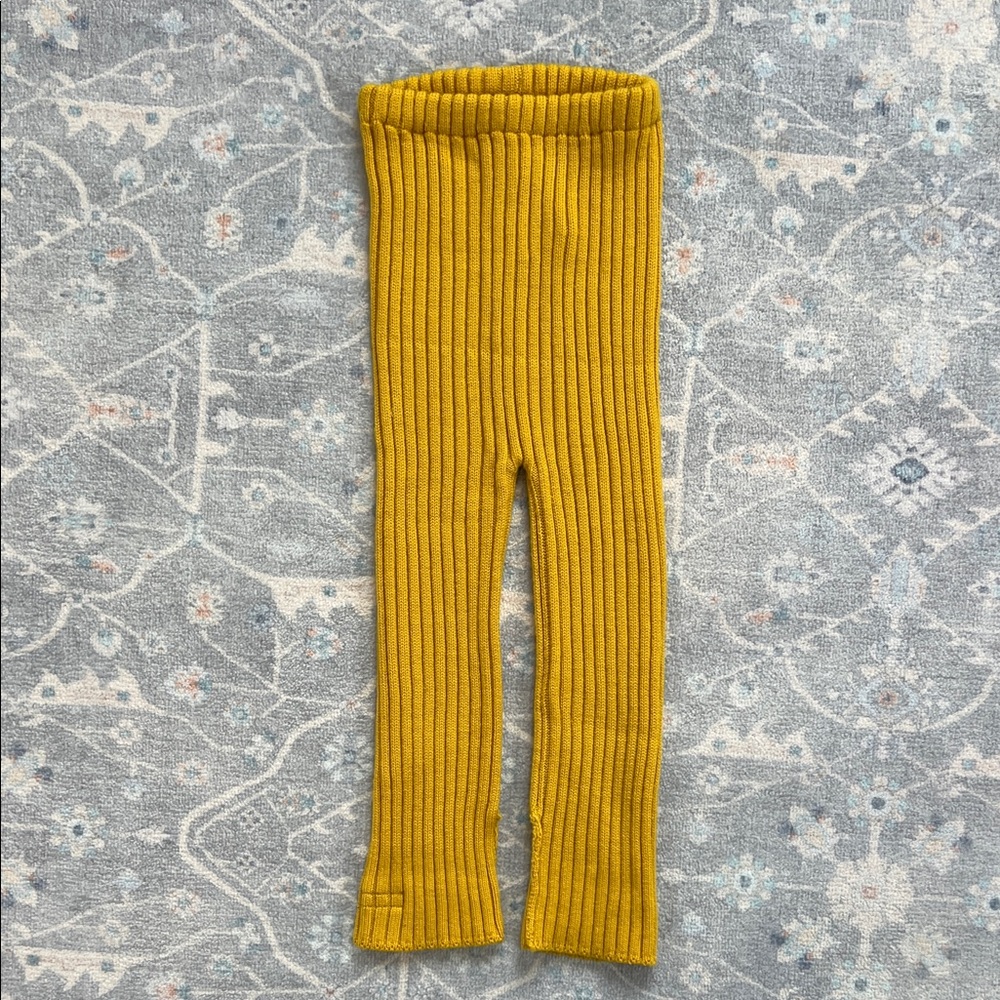 Ella’s Wool Cozy Kids Leggings- Mustard, Yellow